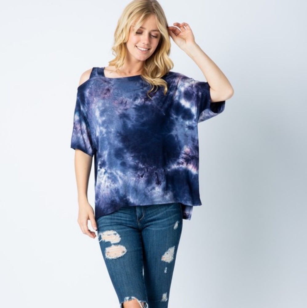 Tie dye cold shoulder